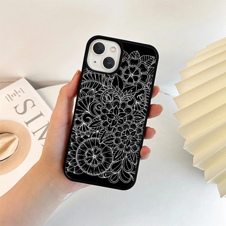 Flower & Leaf Mandala Glass Cover