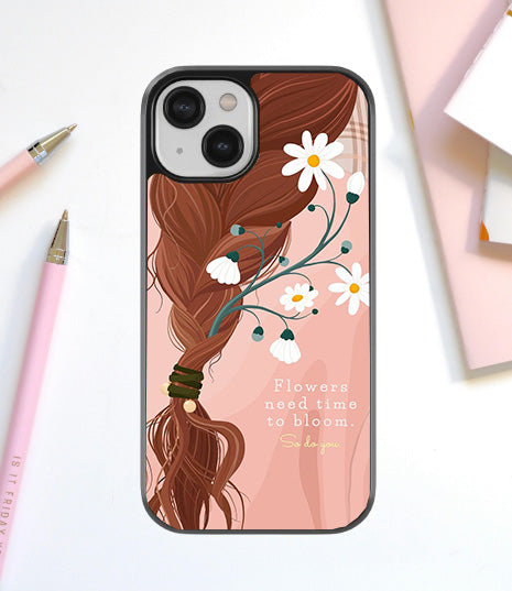 Flowers Needs Time To Bloom Glass Cover