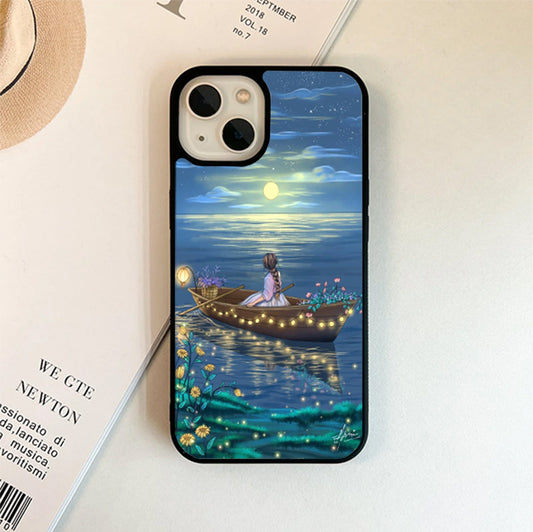 Girl in Boat Stery Glass Cover