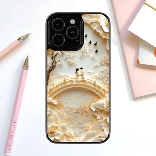 Golden Bridge of Love Glass Cover