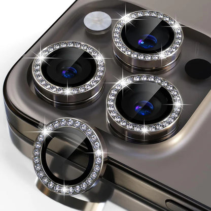 iPhone 15 Series Diamond Camera Lens tector for Apple | HD Clear Real Glass tection + Metal Alloy Full Fit Lens Ring Cover