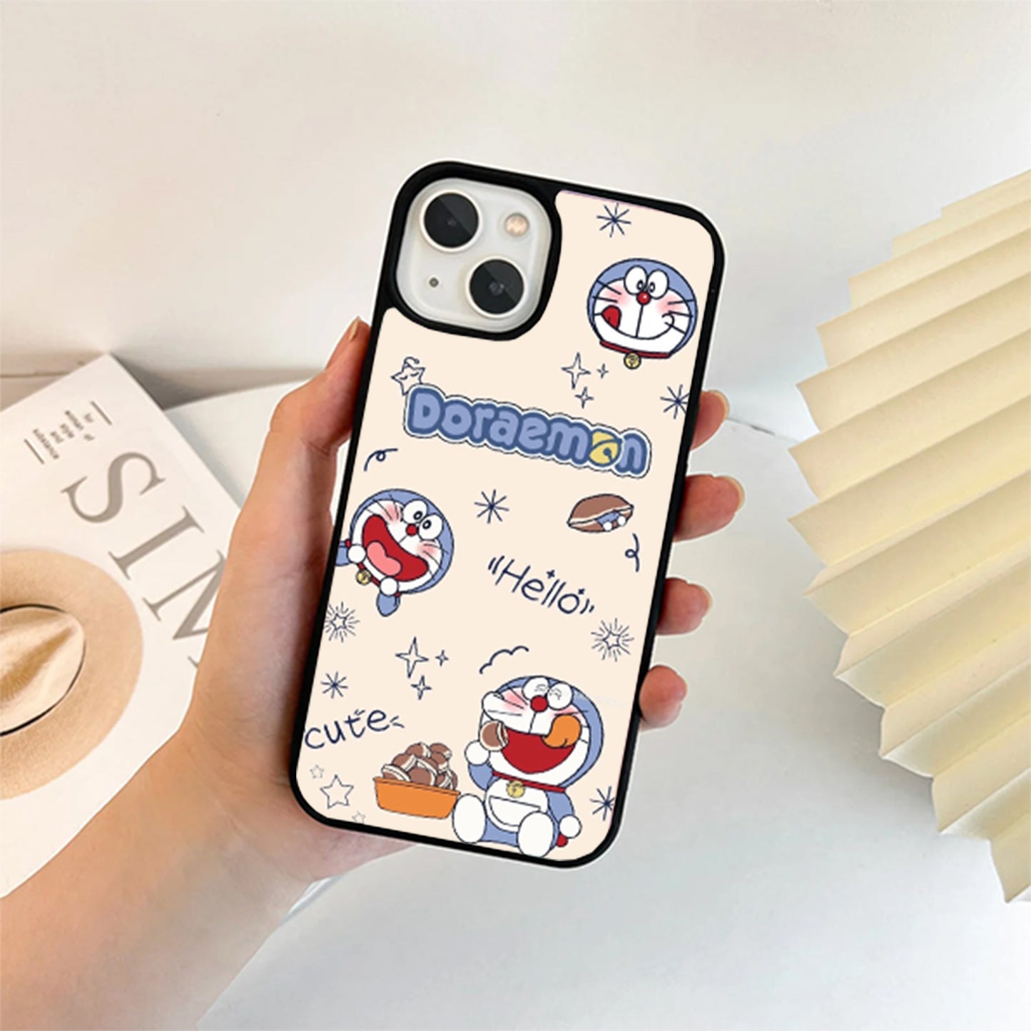 Hello Doremon Glass Cover