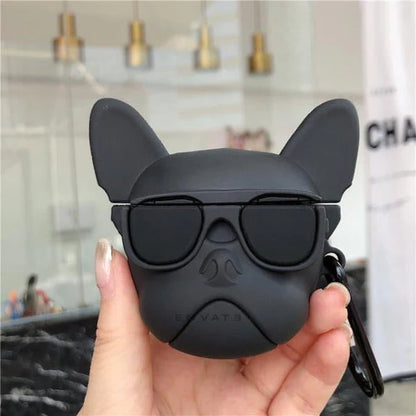 BULL DOG BLACK SILICONE AIRPODS CASE COVER FOR 1/2, 3 AND AIRPODS PRO