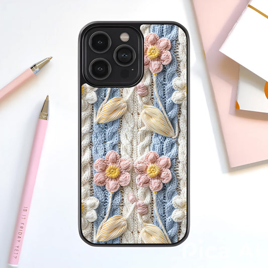 Knitted Blooms Glass Cover