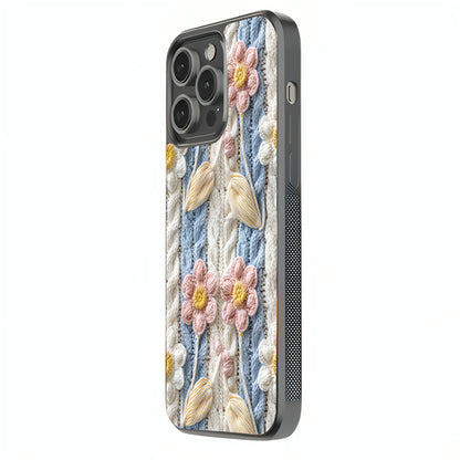 Knitted Blooms Glass Cover