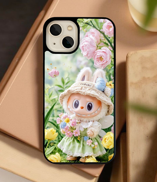 Labubu Garden Blossom Glass Cover