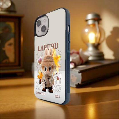 Labubu Texting Love Glass Cover