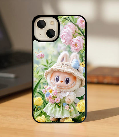 Labubu Garden Blossom Glass Cover
