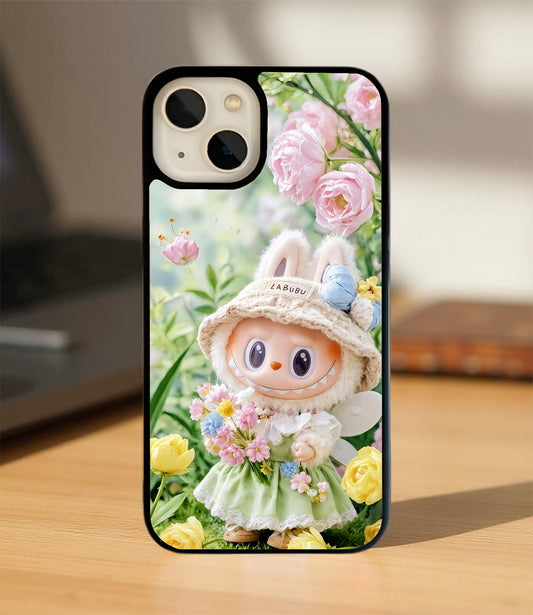 Labubu Garden Blossom Glass Cover