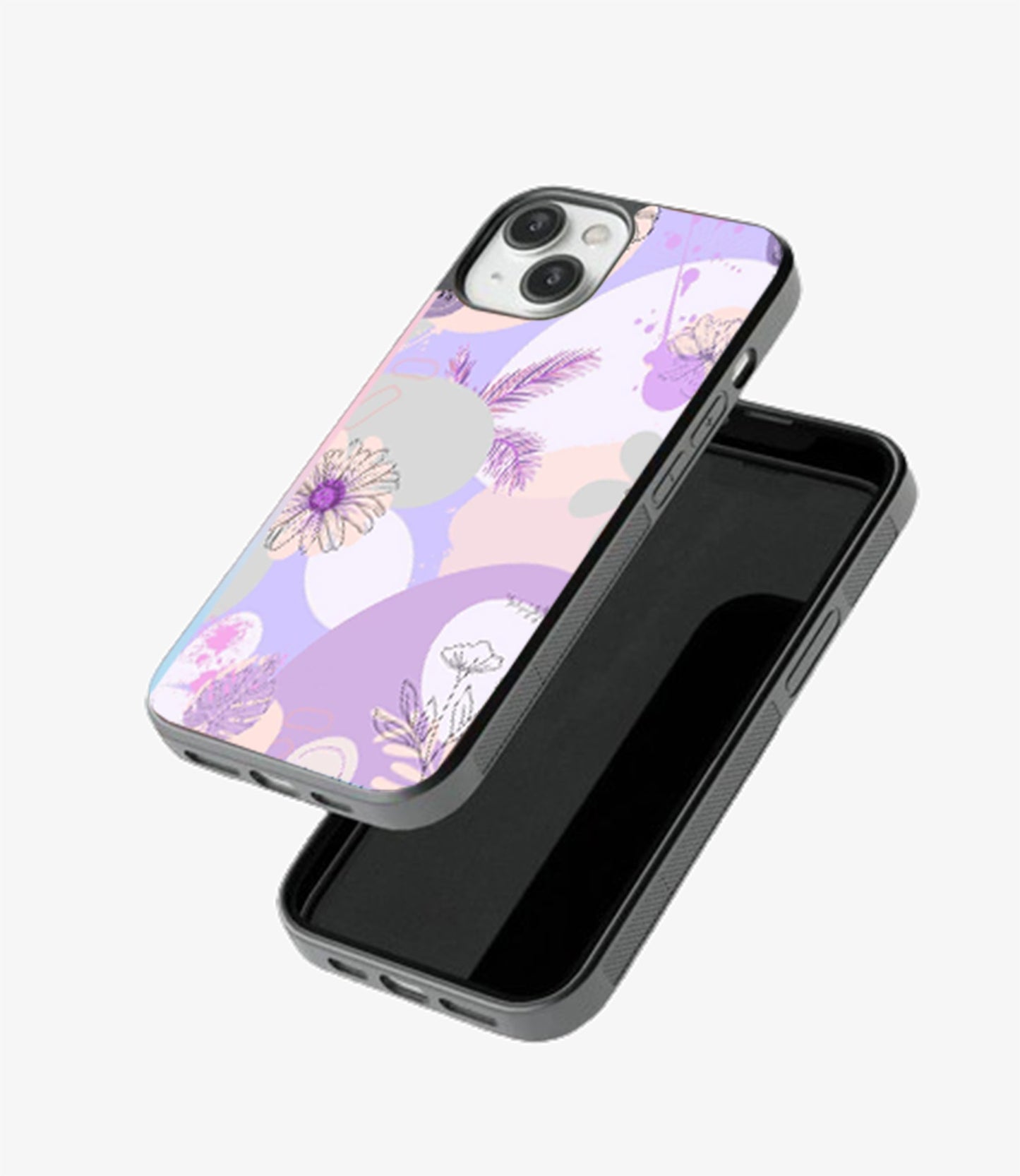 Lavender Bloom Abstract Glass Cover
