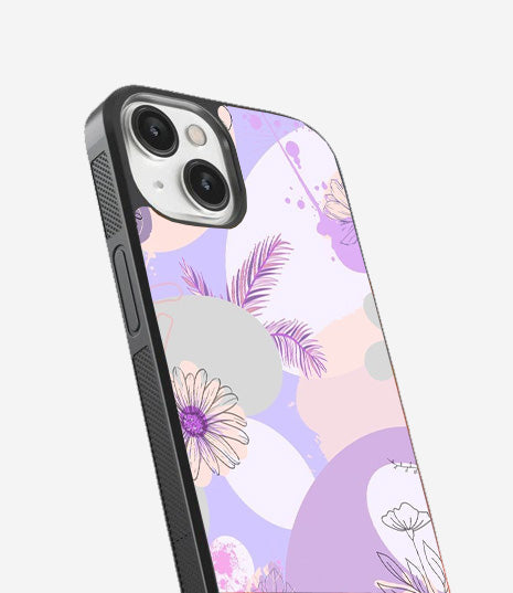 Lavender Bloom Abstract Glass Cover