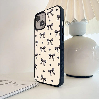 Multi Black Ribbon Bow Glass Cover