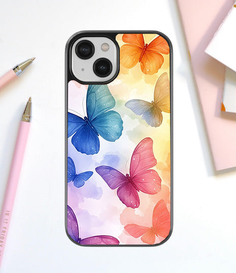 Multi Color Buterfly Glass Cover