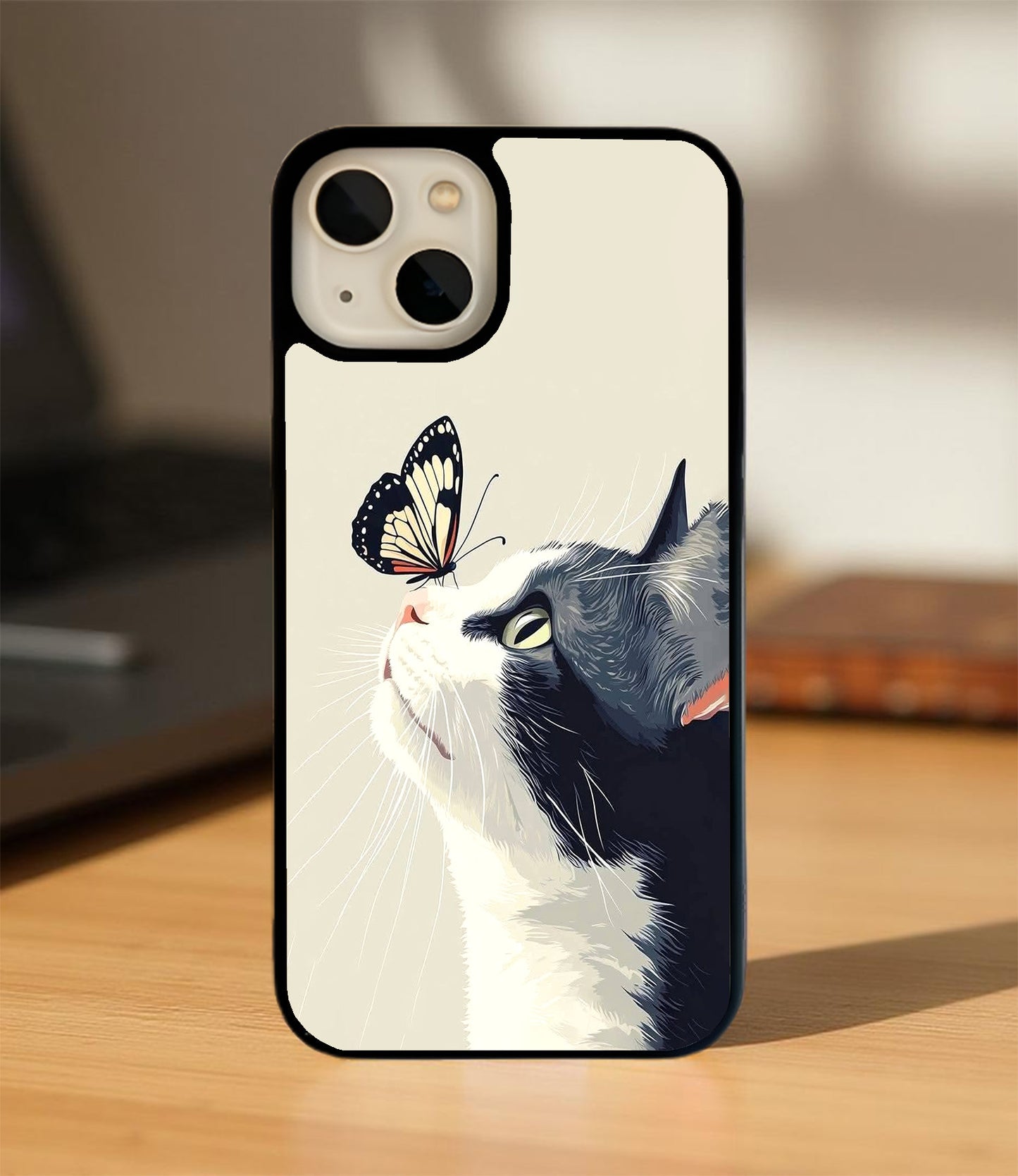 Nose Kiss Butterfly Glass Cover