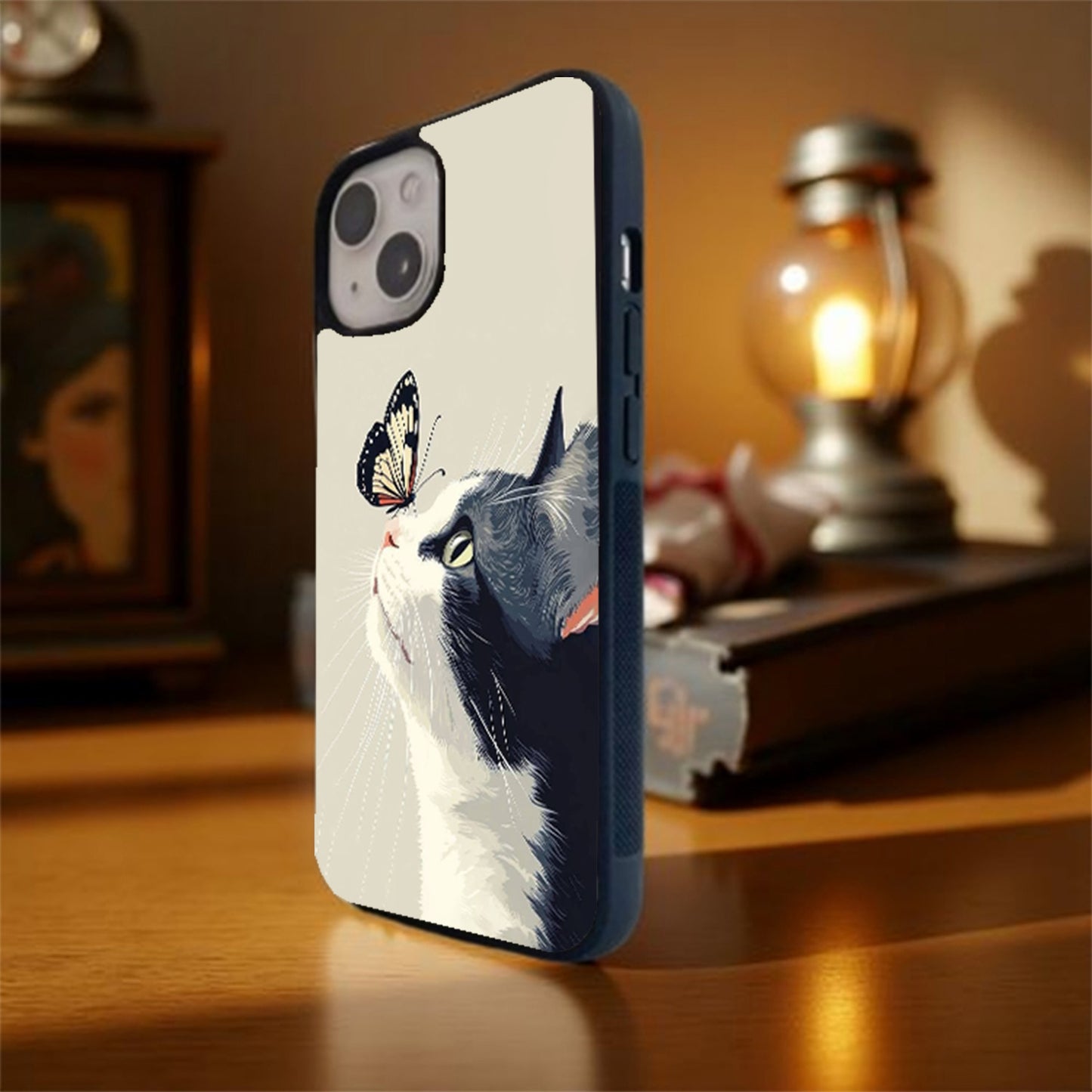 Nose Kiss Butterfly Glass Cover