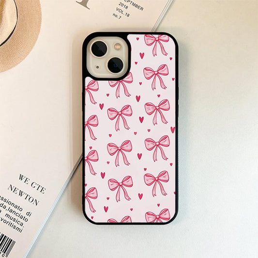 Pink Ribbon Bow Glass Cover