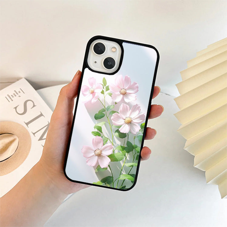 Pink Flower Glass Case