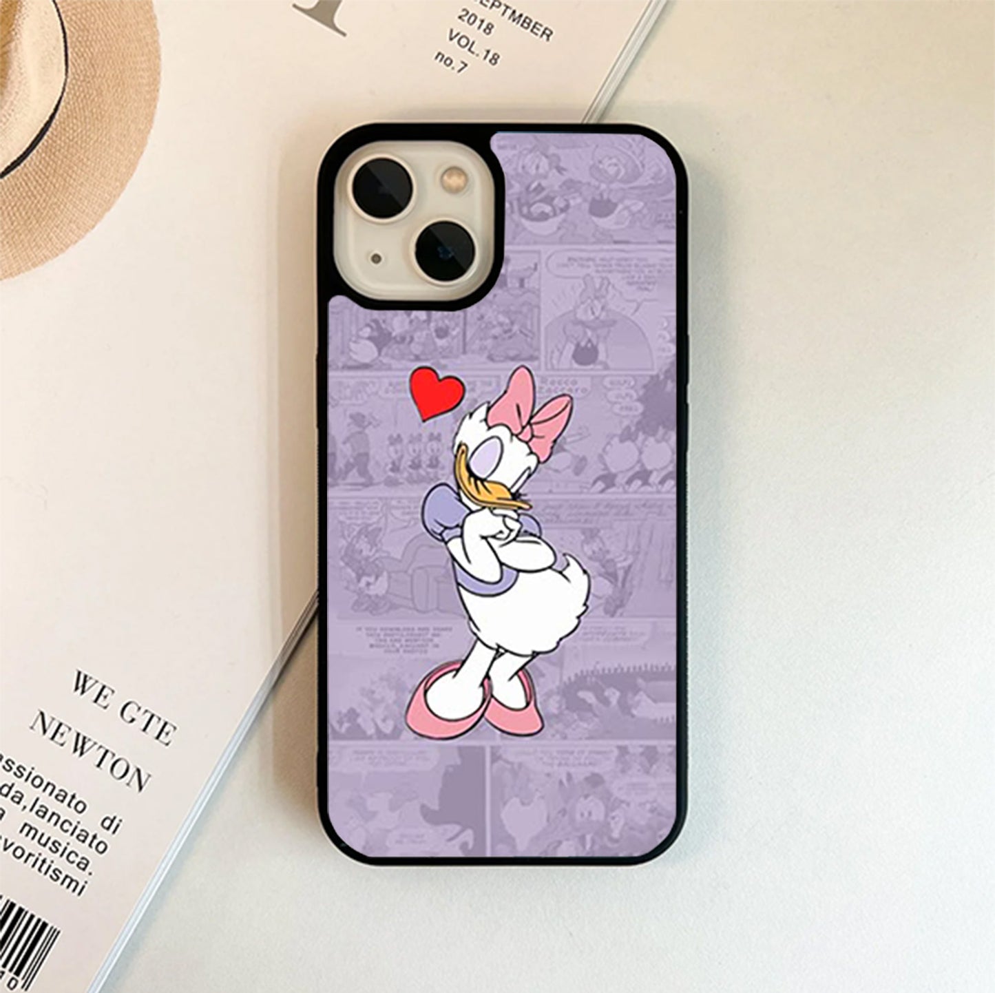 Purple  Daisy Duck Glass Cover