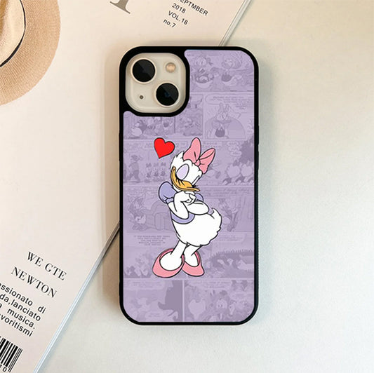 Purple  Daisy Duck Glass Cover