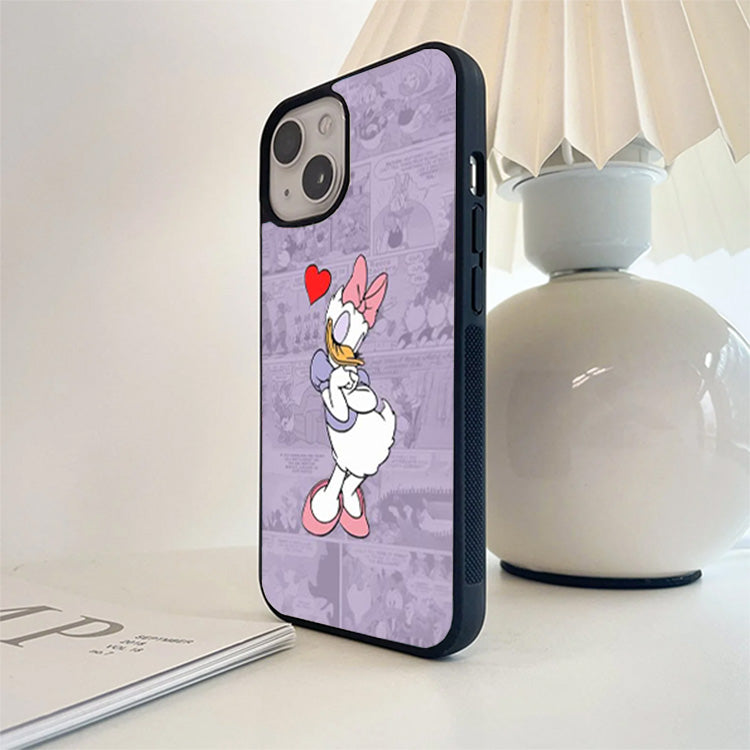 Purple  Daisy Duck Glass Cover