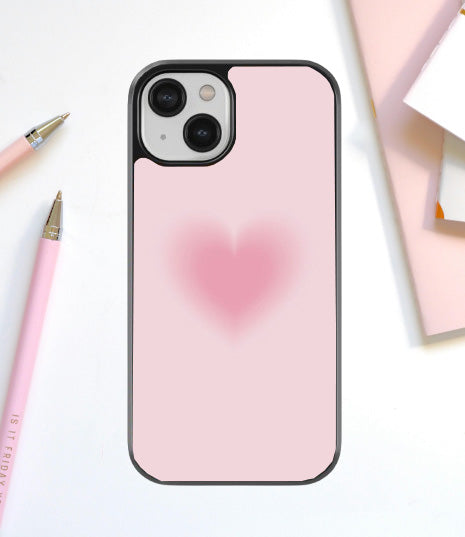 Pastel Pink Heart Glass Cover