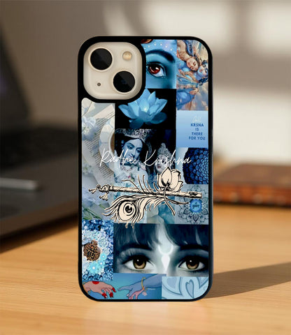 Radha Krishna Collage Glass Cover
