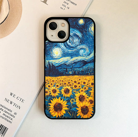 Sun Flower Night Stery Glass Cover