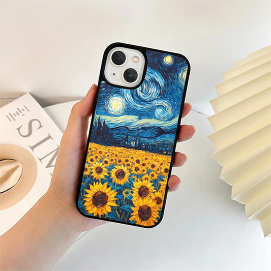 Sun Flower Night Stery Glass Cover