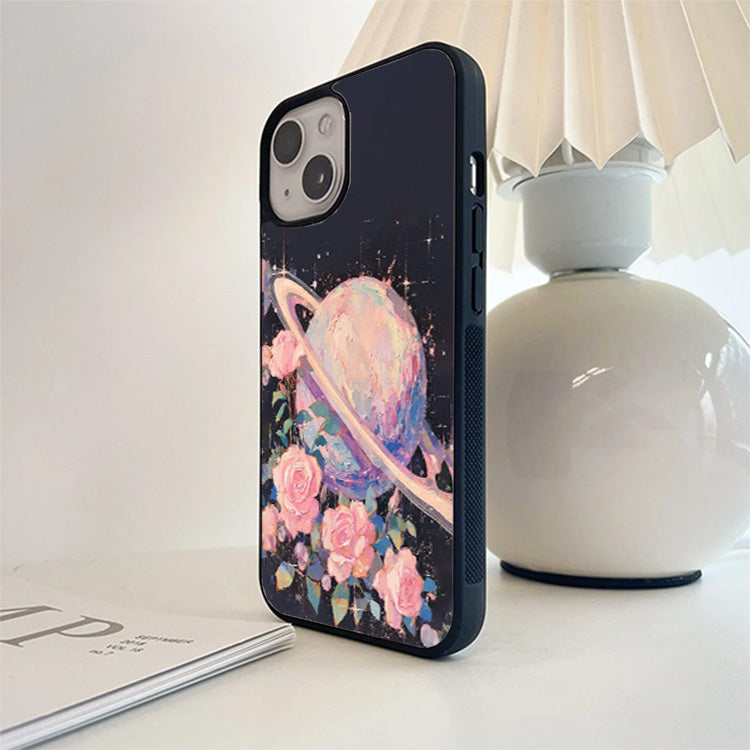 Saturn With Roses Glass Case