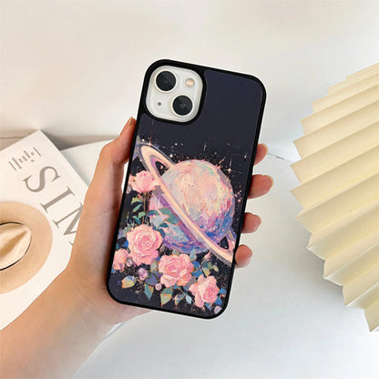 Saturn With Roses Glass Case