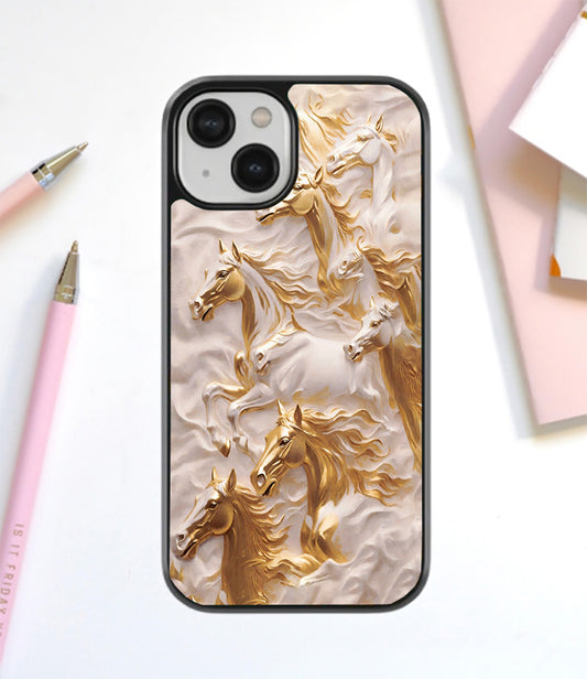 Seven Lucky Horse Glass Cover
