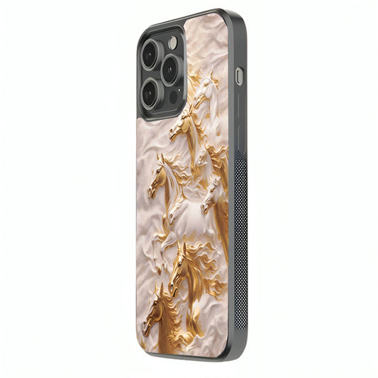 Seven Lucky Horse Glass Cover