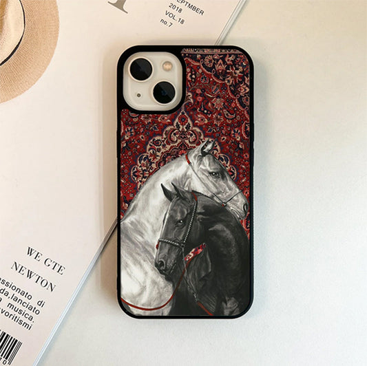 The Red Tapestry Horse Glass Cover