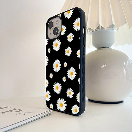 White Soft Flower Glass Cover