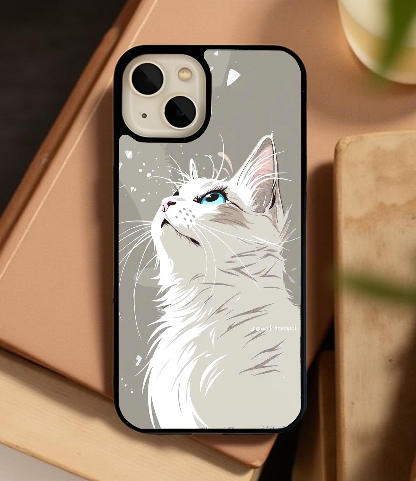Winter White Kitty Glass Cover