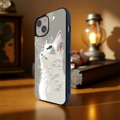 Winter White Kitty Glass Cover