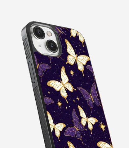 White & Purple Buterflies Glass Cover