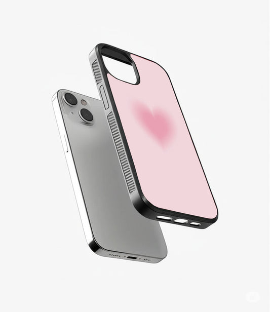 Pastel Pink Heart Glass Cover