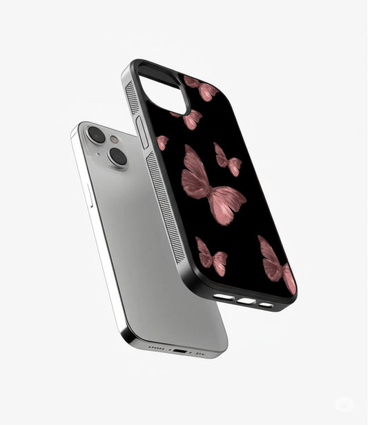 Pink Butterfly Glass Cover