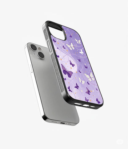 Purple & White Butterflies Glass Cover