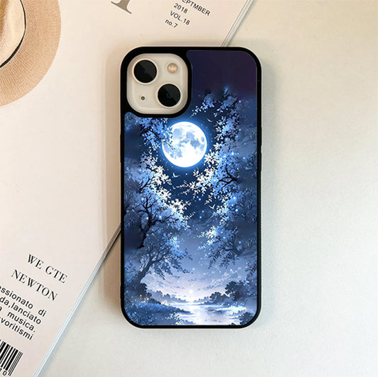 Full Moon in Mid Night Glass Cover