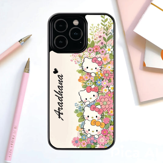 Kitty Garden Bloom Glass Cover