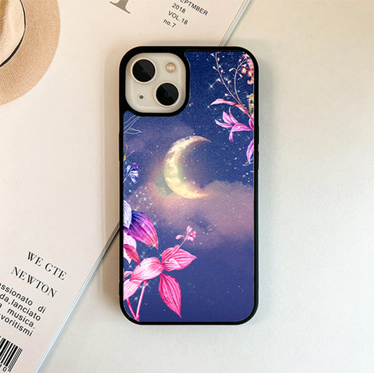 Lighting Moon with Flower Glass Case