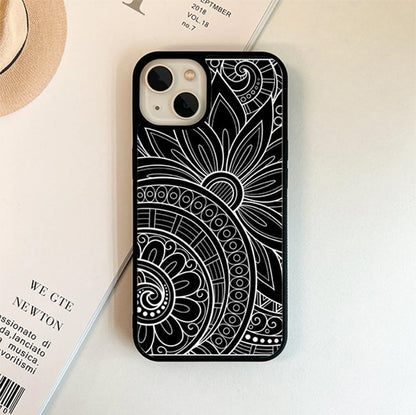 Beautiful Flower Design Mandala Glass Cover