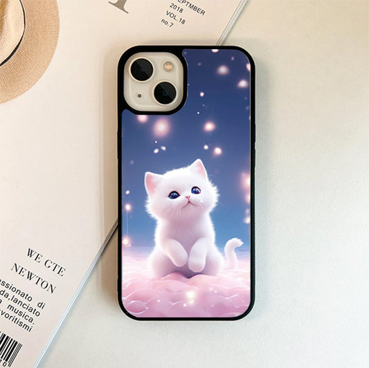 White Cat Glass Cover