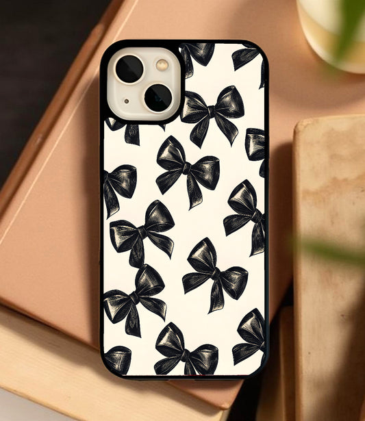 Black Bow With Peach Glass Cover