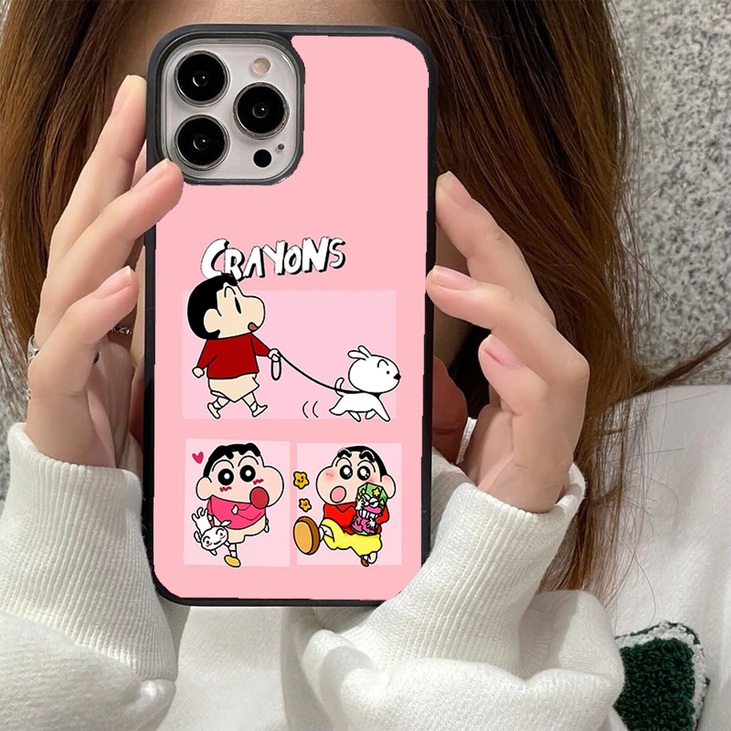 Playful Shin-chan Glass Cover