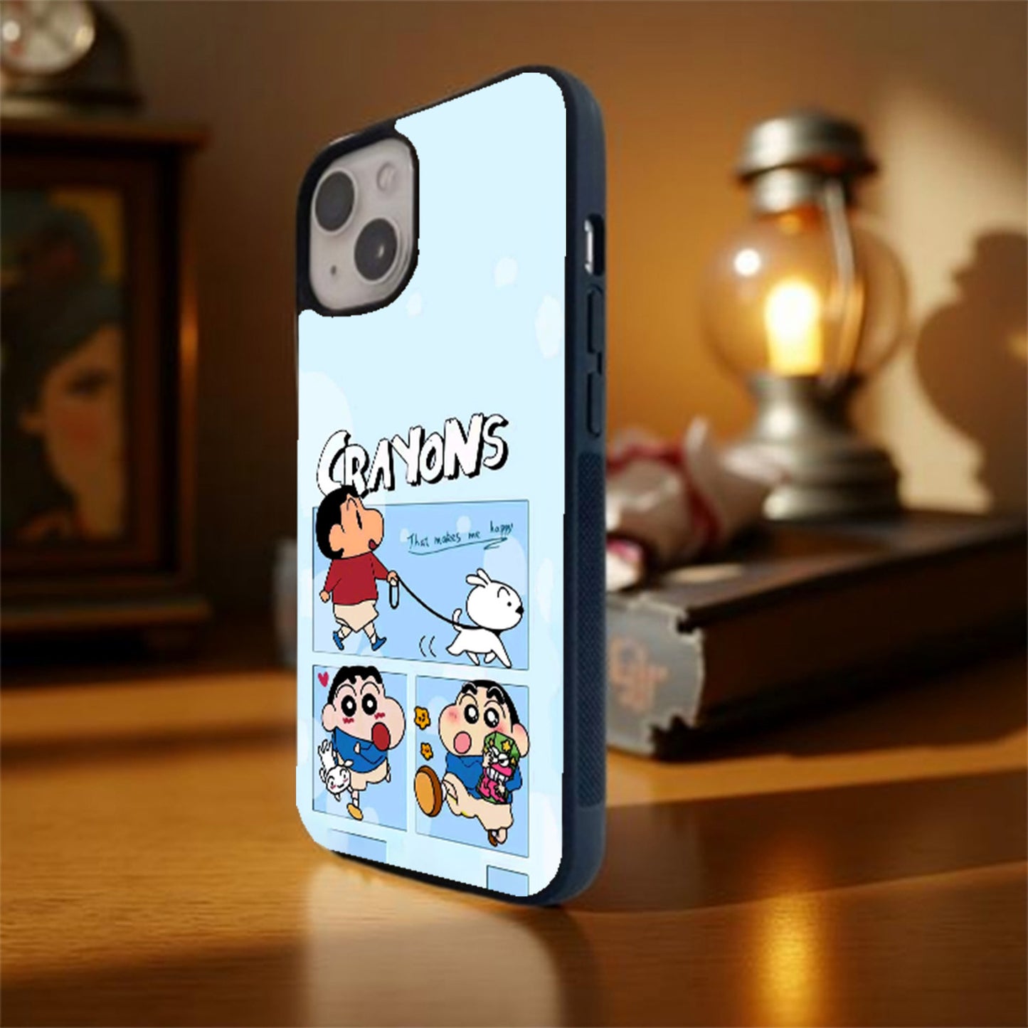 Playful Shin-chan Glass Cover