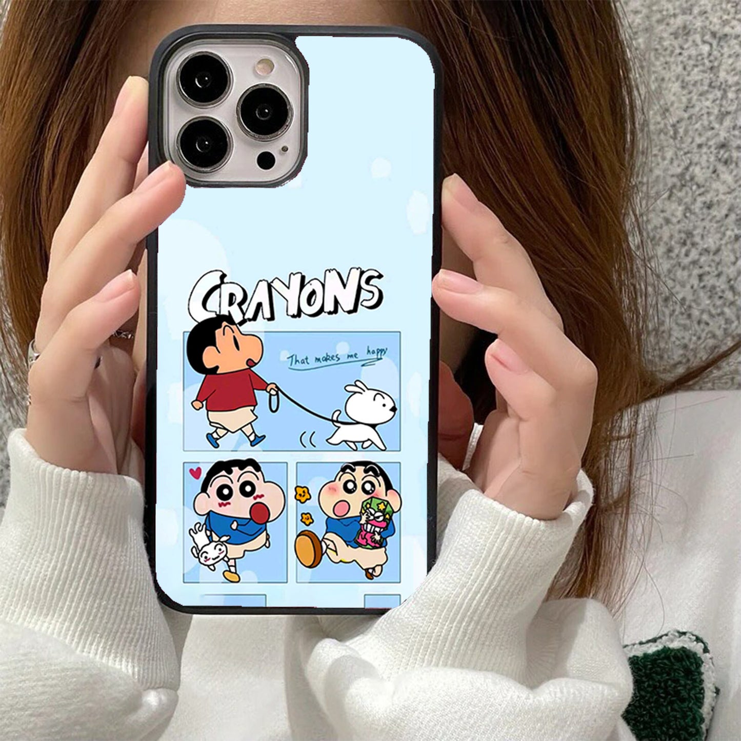 Playful Shin-chan Glass Cover