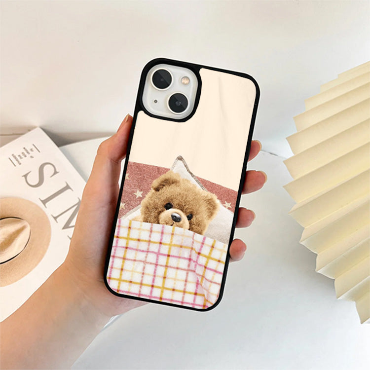 Sleeping Teddy Bear Glass Case